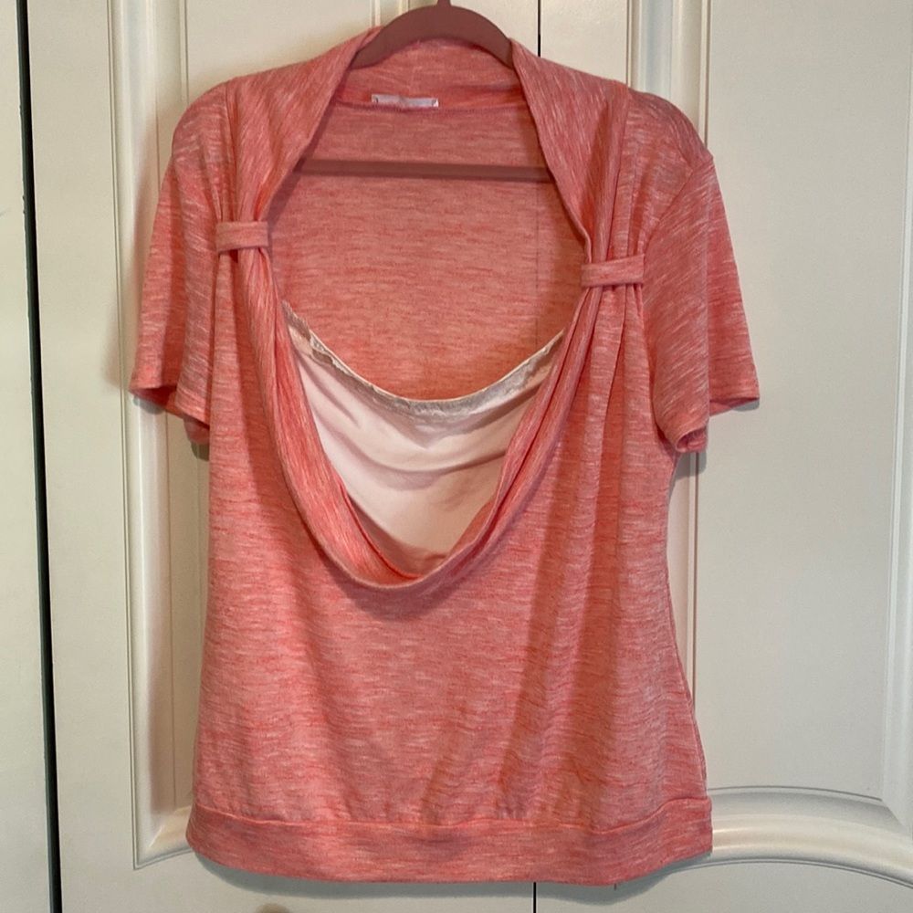 Peach/white blouse 